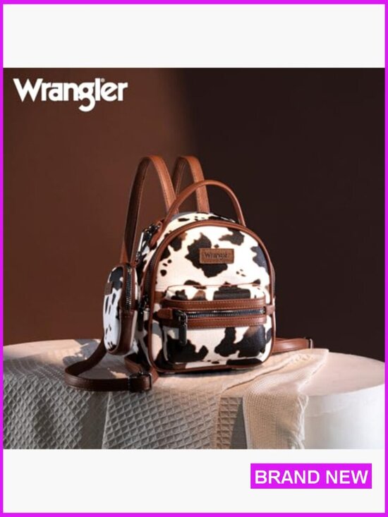 Mini Backpack Purse Vegan Leather Cow Print Western Style Daypack Lightweight main image 4